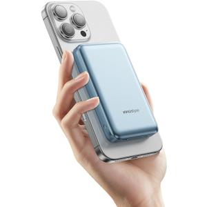 Magnetic iPhone Charger, Magnetic Wireless Power Bank 10000mAh with USB-C PD Fast Charging, Wireless Portable Charger for iPhone 15/14/13/12 Pro Max Plus Mini (Blue)