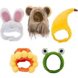 5Pcs Cat Hat, Dog Hat, Cute Small Cat Costume Clothes Adjustable Pet Hat Party Costume Accessories Photo Prop for Cat Kitten Puppy Pet, Animal-Safe Materials, M