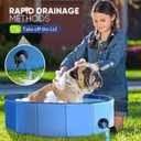 Dog Pool, Foldable Pet Swimming Pool with 6mm High-Strength PP Board, Hard Plastic Collapsible Doggy Pools for Small Dogs Kitty Duck, Non-Slip Doggie Bathtub Quick to Set Up and Drainage Hole(32x8in)