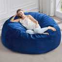 Hobestluk 5FT Bean Bag Chair Giant Bean Bag Chairs for Adults Large Bean Chairs with Removable Cover, Beanbag Chair with Filler, Adult Bean Bag Chairs for Living Room, Bedroom, 5FT - 50" x 50" x 24"