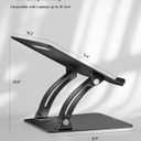 Nulaxy Fully Adjustable Laptop Stand for Desk, Dual Foldable Computer Riser with Heat-Vent, Ergonomic Notebook Holder Portable Office Accessories Compatible with Most Laptops, Black