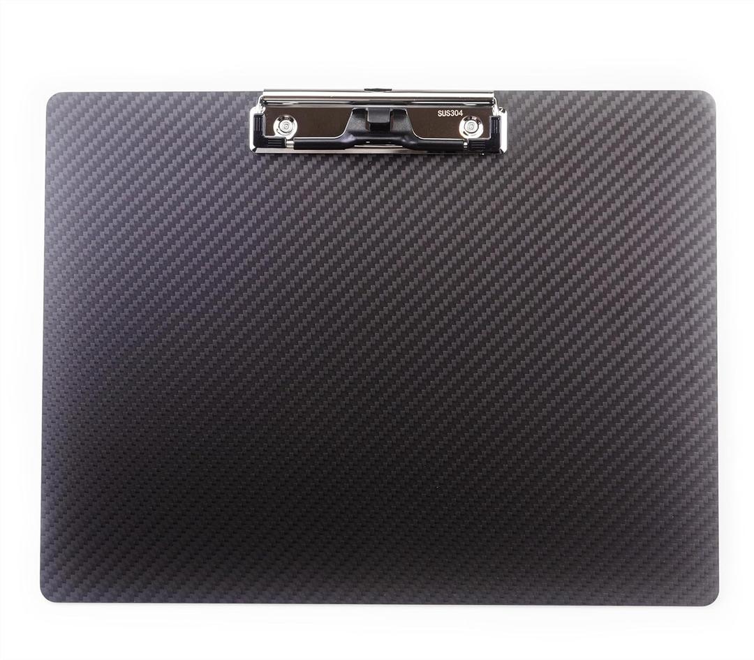 Carbon Fiber Landscape Clipboard with Pen Holder,Horizontal Clip Board 8.5x11,3k Twill Side Clip A4/Letter Size,Ideal for Classrooms,Restaurants,Doctor Offices,Home,School