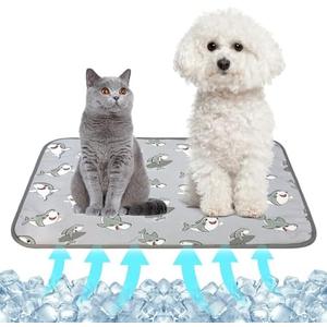 DELIFUR Dog Cooling Mat- Pet Cooling Mat Outdoor for Dogs Self Cooling Pad for Puppy Small Medium Dog Machine Washable (Large, Grey Shark)