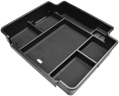 Compatible with Chevy/GMC Accessories 2021 2022 2023 Interior Secondary Storage Armrest Box Insert Hidden Cubby Drawer(Black)
