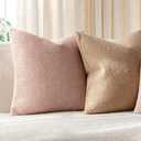Foindtower Decorative Textured Boucle Throw Pillow Covers Accent Solid Pillow Cases Neutral Soft Cozy Couch Cushion Case for Chair Sofa Bedroom Living Room Home Decor 26x26 Inch,1PC,Light Pink