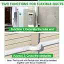 4'' 19.5 Ft Mini Split Line Cover Set, PVC & PP Pipe Covers for Mini Split Lines, Line Guard for Central AC, White Line Set Cover Kit