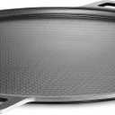 Nonstick Pizza Steel Pan for Pizzas & Flatbreads up to 14", Tri-Ply Stainless Steel with Aluminum Core, Lightweight 4.6 lbs Design, Oven & BBQ Grill Safe up to 900F, Easy Clean Cooking Surface
