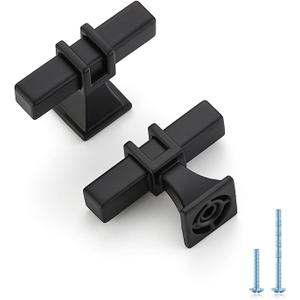 HOME EDIT 25 Pack 2 inch Black Cabinet Handles Square Zinc-Alloy Pulls for Kitchen Dresser Closet and Bathroom Cabinets Hardware