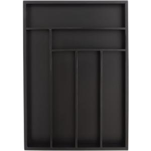 Juvale Bamboo Silverware Organizer for Drawer, Kitchen, 6 Slot Utensil Tray (Black, 17 x 11.75 x 1.75 In Silverware Drawer Organizer)