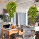 Lakiyfye Vine Plant Fake 4 Pcs Ferns Plants Yellow Large Faux Artificial Hanging Plants Wall Plants Fake Ivy Room Decor Home Garden Wedding Party Indoor Outdoor Decorations(Yellow)
