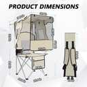 BESTHLS Portable Folding Camping Beach Chair with Canopy Shade Adult White