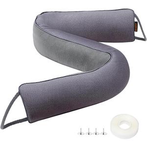 MAGZO Door Draft Stopper, 32 Inch Under Door Draft Blocker Noise Stopper, Weighted Wind Blocker Draft Guard for Bottom of Door, Gray (32in x 4in)