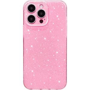 Hython Case for iPhone 12 Pro Max Case Glitter Cute Sparkly Shiny Bling Sparkle Phone Cases 6.7", Thin Slim Fit Soft TPU Bumper Shockproof Rubber Protective Cover for Women Girls Girly, Bright Pink