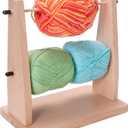 WILLOWDALE Wooden Yarn Holder for Knitting & Crochet Supplies, 2-Tier Yarn Storage Organizer Rack, 4 Crochet Yarn Ball Holder, Yarn Dispenser Crochet Tools and Accessories Arts & Crafts Supplies