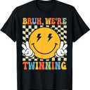Bruh We're Twinning Retro Twin Day Spirit Week Boys Kids T-Shirt