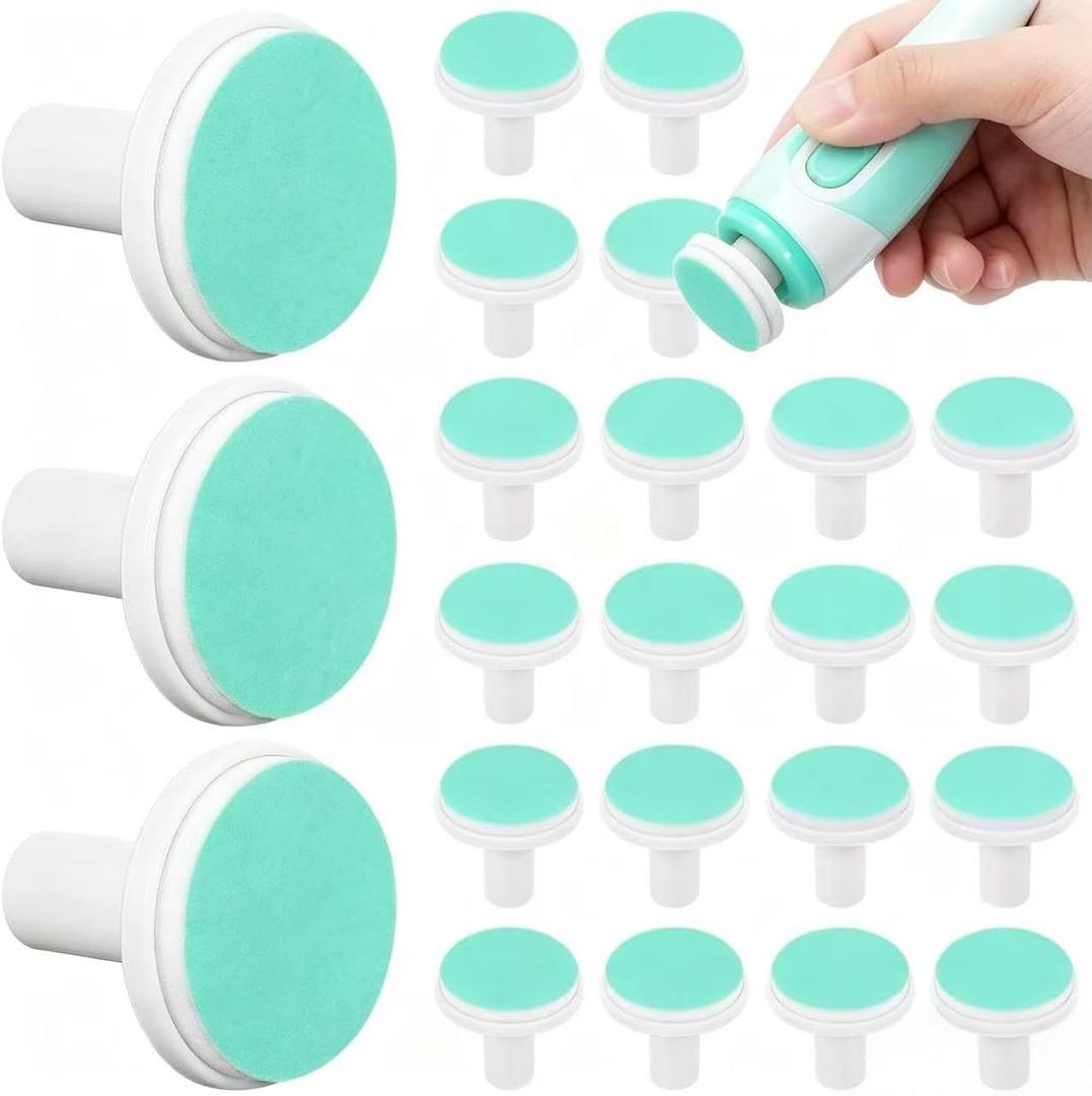 24 Pieces Baby Nail Trimmer Replacement Pads, Electric Baby Nail Grinding Heads for Standard Electric Kid Nail Trimmer, Electric Nail File Replacement Pads for Kids 12 Months Up (0.7 inch)