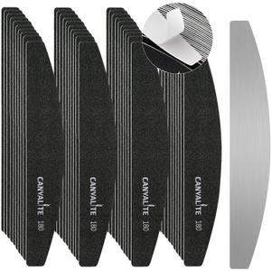 Canvalite 6 PCS Nail File Professional Reusable Peel and Stick Nail Files Replaceable Emery Boards 180 Grit Fingernail Files Manicure Tools for Home and Salon Use