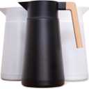 Hastings Collective Thermal Coffee Carafe 68 Oz - Large Stainless Steel Insulated Carafe - 2 Liter Double Walled Vacuum Thermos Coffee and Beverage Dispenser with Tea Infuser and Strainer (Black)