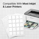 2" X 2" Matte White Printable Labels (100 Sheets, 2000 Stickers) Custom Labels, Logo Stickers, QR Codes for Laser & Inkjet Printers - Spartan Industrial Template S002