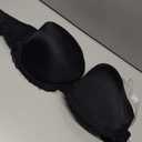 Strapless Clear Back Strap Convertible Bra with Lace Padded Underwired Plus Size Brassiere (Black, 40DDD)