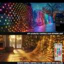 Dazzle Bright Smart Christmas 360 LED Net Lights, 12FT x 5FT RGB Color Changing String Lights Clear Wire with Remote & APP Control, Christmas Decoration for Indoor Outdoor Xmas Party Yard Garden Decor