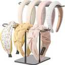 3 x Pangkeep 2 Tier Headband Holder,Metal Hair Band Organizer,Ear Diplay Stand,Hair Accessories Bracelets Bedroom College Dorm Decor for Girls Women (Black)