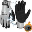 AIGEVTURE Waterproof Winter Work Gloves Men Women,Cold Weather Insulated Work Gloves Thermal Liner Superior Grip Latex Coating Warm for Outdoor, Small