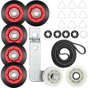 4392067 Dryer Repair Kit-W10837240 Dryer Idler Pulley&WPW10314173 Drum Roller( ) &661570V Dryer Belt&279640 Idler Pulley Compatible for Ken-more May-tag Whirl-pool by MIFLUS