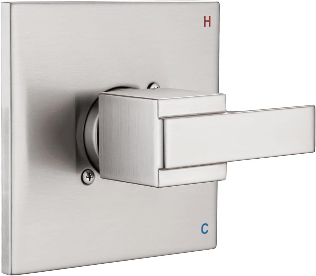 Shower Trim Kit Compatible with Delta 13/14 Series, Shower Cover Plate with Handle, Shower Cover with Handle (Valve& Catridge Not Inclued)- Brushed Nickel