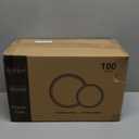 200PCS White Plastic Plates with Gold Rim, Disposable Heavy Duty Plastic Plate, 100 Dinner and 100 Dessert Plates for Party and Wedding