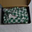 SOIDRAM 2 Pieces Makeup Bag Large Checkered Cosmetic Bag Capacity Canvas Mix Travel Toiletry Bag Organizer Cute Makeup Brushes Aesthetic Accessories Storage Bag for Women, Checkered Mix Green