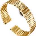 Stainless Steel Watch Band, Ultra Thin Polished Replacement Bracelets with Butterfly Buckle for Men Women, 12/14/16/18/20/22mm