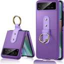 Maxdara for Moto Razr 2023 Case with Ring, Slim Motorola Razr 2023 Case Lens Protector (Purple)