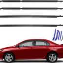 4 PCS Car Weather Stripping Mold Trim Belt WODSTA Waterproof Car Window Seal with 5 PCS Remove Tool Kits fit for Toyota Corolla 2009-2012 4 Door OEM# 75710-02210 75720-02210 75730-02190 75740-02190