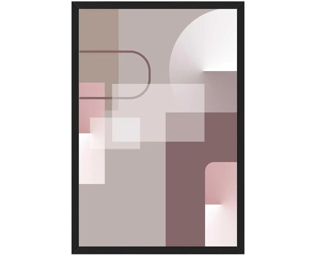 Framed Abstract Geometric Shapes Poster Canvas Print Art Contemporary Minimalist Aesthetic Wall Art Painting Pictures Wall Decor Elegant Home Decor for Living Room Bedroom Office Decoration, 30x 42