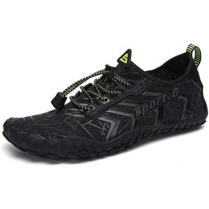 UBFEN Water Shoes Aqua Swim Shoes Mens Womens Beach Sports Quick Dry Barefoot for Boating Fishing Diving Surfing (11 Women/9.5 Men, Black)
