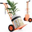 Plant Caddy with Wheels, USA Original Patent, Foldable Plant Dolly Cart with Adjustable Grabbing Arm and Strap, 176 Lbs Heavy Duty Plant Cart for Plant Pots, Indoor & Outdoor Use (Orange)