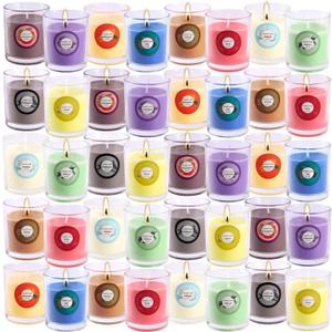 WPONSZU 40 pack Scented Candles Gift, Natural Soy Wax Jar Candles, Small Portable Tin Candles Set for Mom, Women, Teachers, Colleagues and Friends, 2 OZ