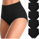 MISSWHO Cotton High Waisted Women Underwear Soft Briefs Full Coverage Comfy Ladies Panties (Regular & Plus Size), L