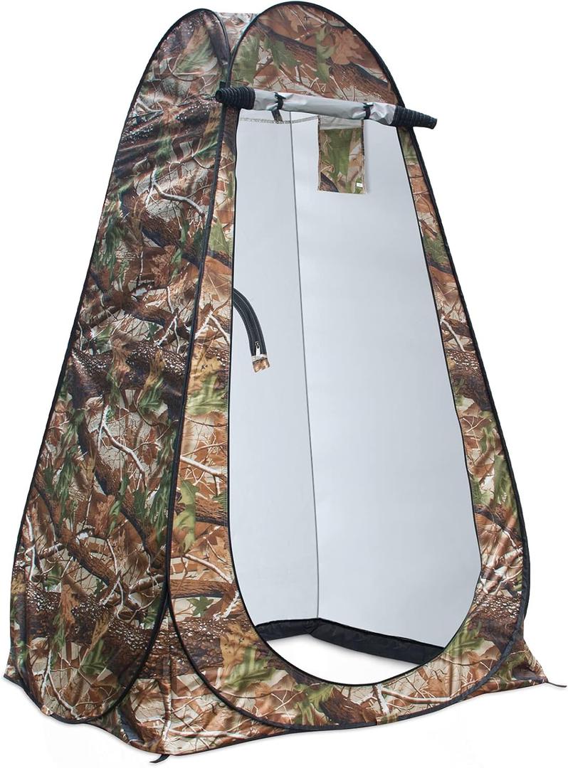 Anngrowy Pop Up Privacy Shower Tent - Portable Outdoor Camping Bathroom Toilet Changing Dressing Room - UPF40+ Waterproof (Camouflage)