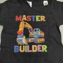 Master Builder Toys for Kids Men Building Blocks Excavator T-Shirt, XS Size