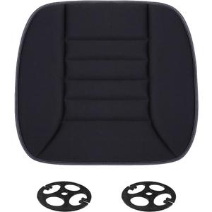 Car Seat Cushion Pad, Memory Foam Automotive Butt Cushion with Non-Slip Silicone Bottom, Breathable Driver Seat Protector for Vehicle, Home and Office Chairs (Black)