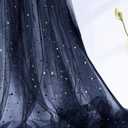 Horbaunal Navy Blue Glitter Tulle Fabric Rolls 54 Inch Wide by 3 Yard Star Moon Sequin Tulle Rolls, Netting Fabric for Tutu Skrits DIY Craft Wedding Backdrop Party Decorations