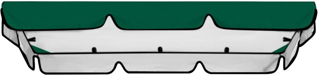 Swing Canopy Replacement Cover, Waterproof Sun Shade Porch Swing Canopy Replacement Top for 2-3 Seater Outdoor Garden Yard Patio Swing Cover (Dark Green, 65455.9 Inch)