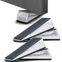 RIZZZ Heavy Duty Door Stoppers  4 Pack Zinc Alloy Door Stop Wedges with Non-Slip Rubber | Strong Metal Door Stop for Bottom of Heavy Doors