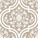 HAOKHOME Damask Wallpaper Peel and Stick Floral Wall Paper Vintage Removable for Kitchen Mushroom/White Contact Paper 17.3in x 9.8ft