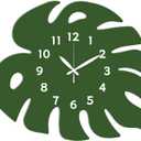 CHGCRAFT Monstera Deliciosa Wall Clock Giant Bamboo Non-Ticking Clock Irregular Shape Decorative Clocks Printed Wall Clocks for Home Office Decoration,1512.9 inch