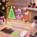 16" LumiBoard LED Drawing Board for Kids - 7 Colors & 10 Modes Rechargeable Acrylic LED Note Board with 7 Markers Cleaning Kit, Sketching & Birthday Gifts for Kids/Girls/Teens (White)