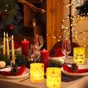 Happy Birthday Table Centerpiece Decorations, 8 Sets Birthday Centerpieces Lantern Boxes & LED Tea Lights, Flameless Votive Candle Holders for Birthday Party, Candle Shade Cover Sleeve for Home Office (Black and Red)