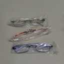 JJWELL 3 Pack Reading Glasses for Women Blue Light Blocking, Anti Eyestrain/UV 400 Filter Readers with Spring Hinge, Lightweight Rimless Tinted Metal Blue Rays Eyeglasses (200) (Purple Blue Green)